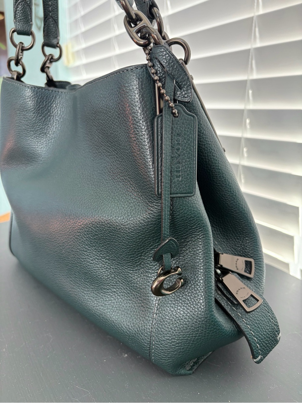 COACH Dalton 28 Midnight (Dark Greenish Blue) with Gunmetal Hardware - Picture 3 of 10